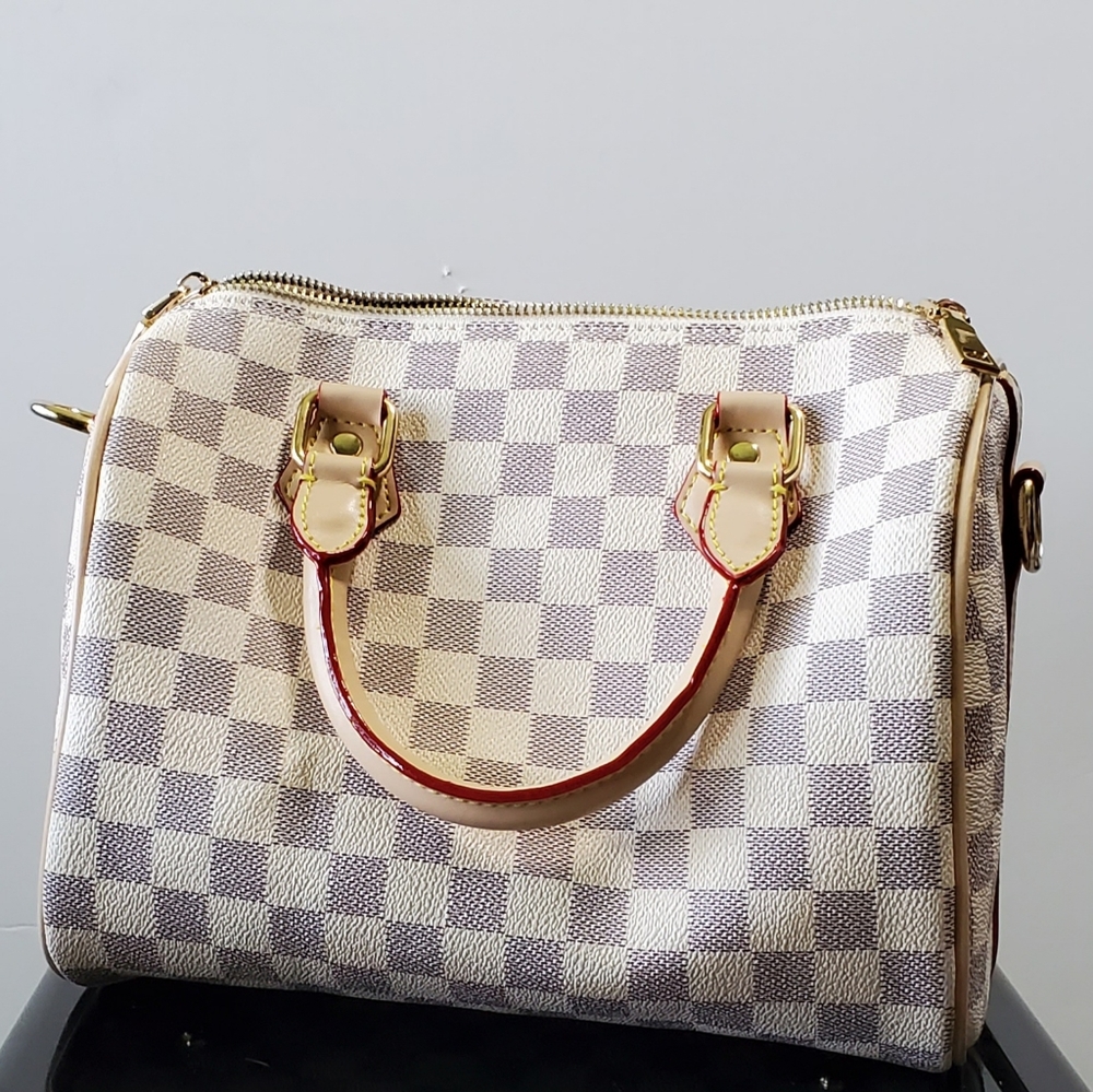 Checkered Pattern Satchel